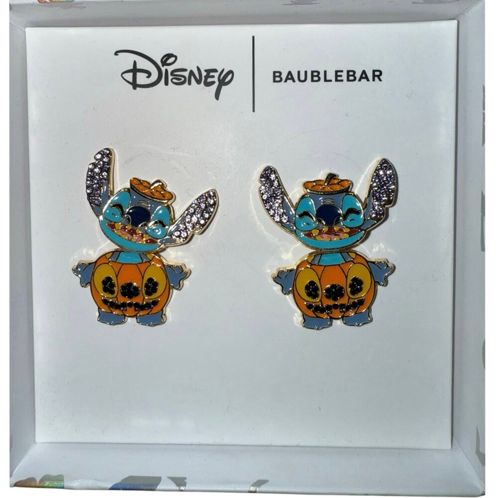 New Disney X Baublebar Stitch pumpkin jack-o’-lantern Dangle Halloween Earrings